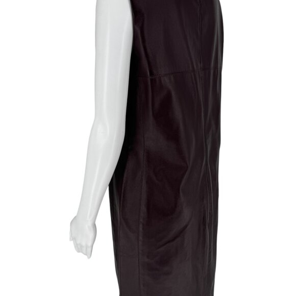 Pamella Roland Burgundy Leather Shift Dress – Excellent Pre-Owned Condition - Picture 12 of 12